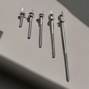 12pz Aste di Tensione per Tamburo Cromate con Rondelle Diametro 7/32" 40-110mm - Foto 1 di 23
