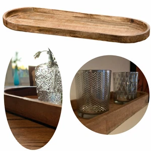 XL Deko-Tablett Mango-Holz 72-81cm Serviertablett Holz-Tablett Obst-Schale Brot - Bild 1 von 11