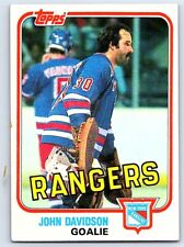 1981-82 Topps John Davidson East 95 New York Rangers #E95