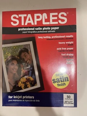 Staples Professional Satan Photo Paper (2002) - 50 Sheets, Unopened Box - Image 1 of 2