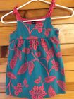 Tea Collection South Africa Turquoise Top with Pink Flowers Girls Size 5