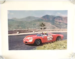 Ricardo Rodriguez in Ferrari 246 SP 1962 Targa Florio Vintage Poster 16x20" 649 - Bild 1 von 3