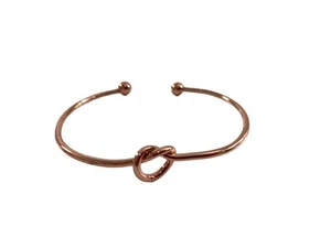Rose Gold Colored Open Cuff Bracelet Knotted Bangle Love Knot - Picture 1 of 4