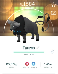 ► Pokemon Go Tauros Aqua Breed Paldean 2025 - Imagen 1 de 2