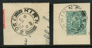 GB SCOZIA KIRN VILLAGE FRANCOBOLLI su PEZZO ARGYLL 1910 + 1913 - Foto 1 di 1
