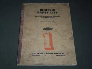 1936 CHASSIS PARTS LIST FOR SIX-CYLINDER MODELS BOOK - KD 4760 - Picture 1 of 8