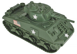 BMC Sherman Tank OD Green color w/ decals - unpainted 54mm plastic toy soldiers