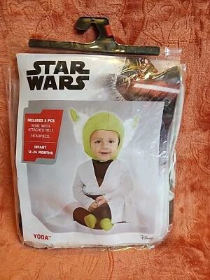 Fantasia infantil Baby Yoda. Tamanho 12 a 24 meses. 2 peças. NOVO - Imagem 1 de 3