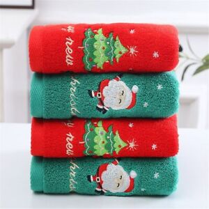 Towel Set Santa Embroidery Bath Towel Christmas Tree Embroidery Face Towels