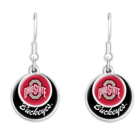 55427 Ohio State Buckeyes Stacked Disk Earrings Cover
