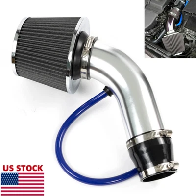 Kit de inducción de filtro de admisión de aire frío para automóvil de 3" Juego de sistema de manguera de flujo de alimentación de tubería 76 mm Foto 1 de 4