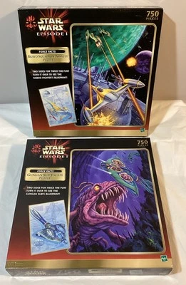 Par de Rompecabezas Star Wars Gungan Sub Escape + Bravo Squadron 750 Piezas 2 Caras Nuevo de Lote Antiguo Foto 1 de 4