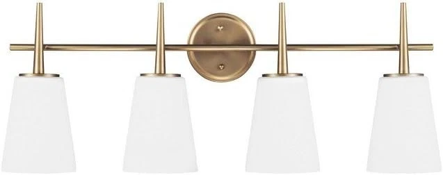 Generación Iluminación 4440404EN3-848 Driscoll Cuatro Luces Pared/Baño Tocador LATÓN Foto 1 de 1