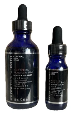PETER THOMAS ROTH Retinol Fusion PM Night Serum 2 oz & .04 oz New And Sealed - Image 1 of 2