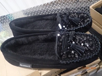 BEARPAW Women's Belinda Suede Moccasin Water Repellent Pic Size HSN $79 - Image 1 of 4