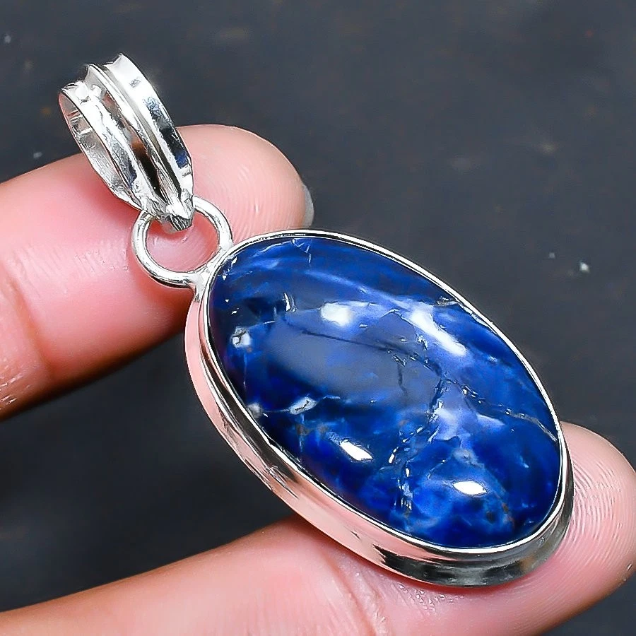 Colgante de joyería de piedras preciosas de sodalita hecho a mano 1,70" Foto 1 de 1