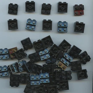 LEGO x 50 Black Plate, Modified 2 x 2 x 2/3 with 2 Studs on Side Hollow Bottom - Picture 1 of 1