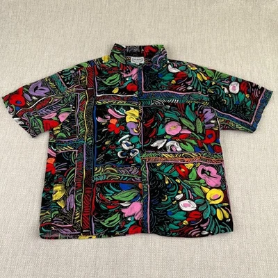 Camisa de campamento hawaiana rara JAMS WORLD Prod Dev Comm Team vintage para hombre L rayón Foto 1 de 4