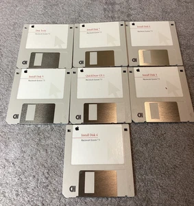 Macintosh 7.5 Install Disks 3.5 Floppy Apple 7 Disks Vintage Computing - Picture 1 of 6