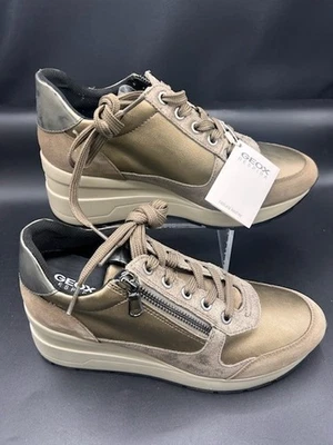 Geox D Zosma A Sparkle Internal Wedge Canvas Womens Sneakers Taupe US 8 - Image 1 of 4