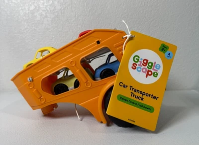 Car Transporter Truck – 4pc Playset by Gigglescape (Main Tractor Missing) - Image 1 of 4