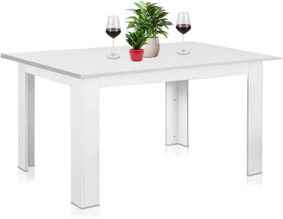 Tavolo Allungabile Sala Da Pranzo Bianco Da 90 X 60 Cm a 120 X 60 Cm, Design Mod - Immagine 1 di 4