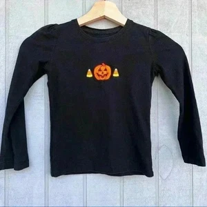 Faded Glory Girls Black Halloween Pumpkin Long Sleeve Shirt Size XS - Picture 1 of 5