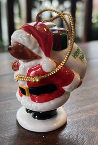 Vintage 1984 Schmid Bär Weihnachtsmann mit Spielzeugtasche Weihnachtsschmuck TOP! Eden Spielzeug - Bild 1 von 6