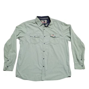 Mossy Oak Button Up Shirt XL Green Men Outdoor Comfort Hunting Snap Cotton Norm - Picture 1 of 13