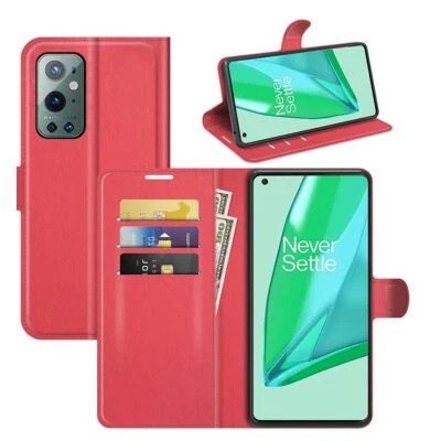 Custodia Cellulare Protettiva per OnePlus 9 Pro Flip Cover Astuccio Bumper Rosso - Immagine 1 di 4