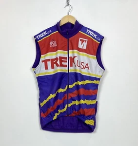 Vintage Trek USA Cycling Vest Gilet Jersey Jacket Full Zip 90s Men’s Size M Top - Picture 1 of 10