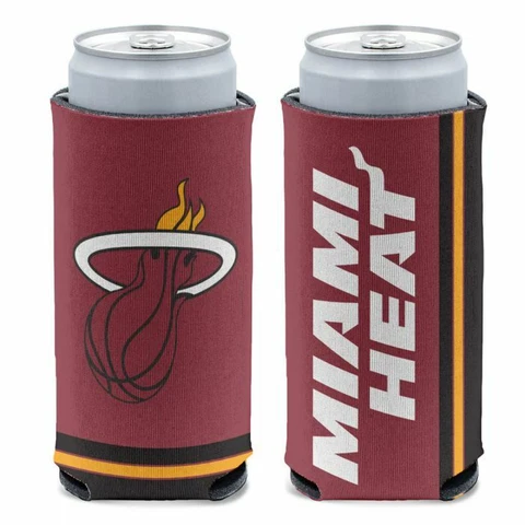 MIAMI HEAT 12 0Z SELTZER SLIM CAN COOZIE COOLER HOLDER NBA LICENSED Cover