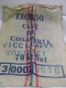 alter Kaffeesack Jute Sisal Colombia 70 kg. Kaffee 94x74 Vintage - Bild 1 von 2