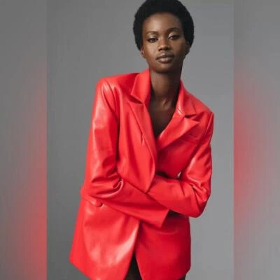 Anthropologie x Dolan - Blazer novio de cuero sintético, talla XXS Foto 1 de 4