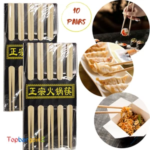 Palillos de sushi comida oriental china bambú palitos reutilizables 10 pares - Imagen 1 de 12