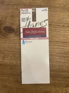 Hanes 2-Pack Knee Highs Silk Reflections Silky Sheer Enhanced Toe Cool Comfort - Picture 1 of 6