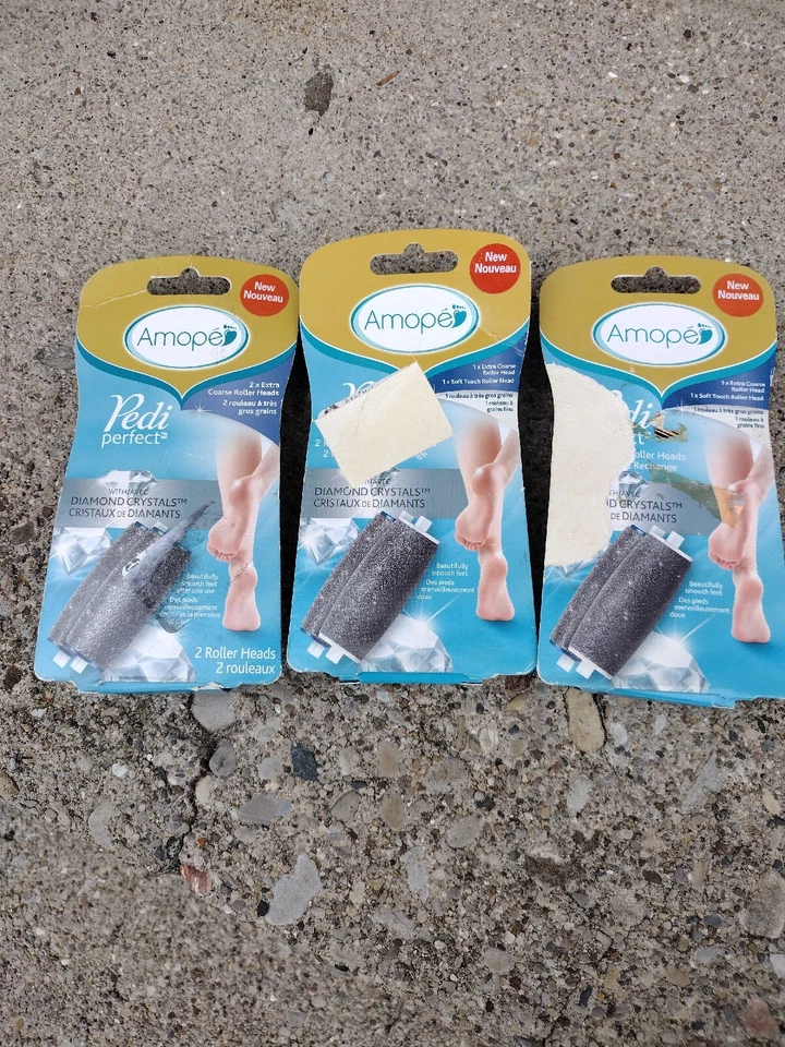 Лот 6 Amope Pedi идеальный роликовые головки: 4 дополнительный курс + 2 мягкое прикосновение запечатанный - Изображение 1 из 1