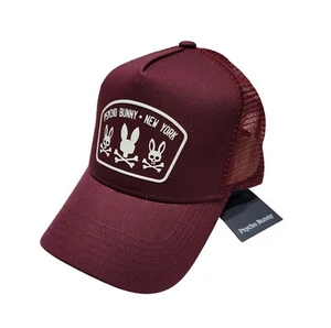 Psycho Bunny Men's Crimson Red Lambert Trucker Cap - Picture 1 of 4