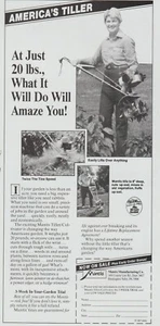 1987 Mantis Manufacturing Co. - Herramienta de jardín - "America's Tiller" - Foto publicitaria impresa - Imagen 1 de 2