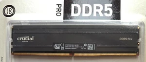 Crucial Pro 32GB DDR5- 5600 UDIMM MEMORY CP32G56C46U5 - Picture 1 of 4