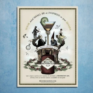 Hendricks Most Unusual Gin retro vintage metal plaques poster bar image - Picture 1 of 2