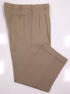 Brooks Brothers 1818 Madison Solid Tan Pleated Pleated Wool Dress Pants 35x29 - Bild 1 von 8