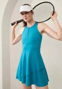 Athleta Women's Break Point Pacific Blue Mini Athletic Dress Large  New w Tags - Picture 1 of 3