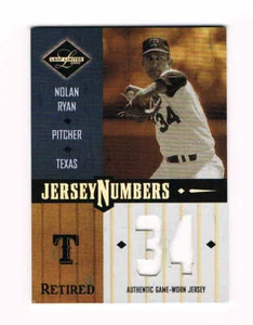 2003 Leaf Limited Jersey Numbers Nolan Ryan Game Worn Jersey Card Rangers 11/34 - Picture 1 of 2