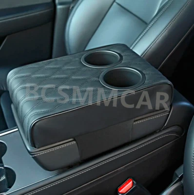 Car Accessories Center Console Armrest Cushion Elbow Support Heighten w/Cup Hold — 第 1/4 张图片