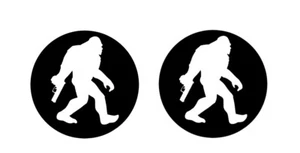 2x Bigfoot Sasquatch With Gun Stickers 4 Inch Second Amendment Bumper Decals - Picture 1 of 2