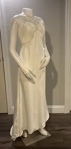Vintage David's Bridal Halter Style Long Wedding Dress Sz 8 EC - Picture 1 of 11