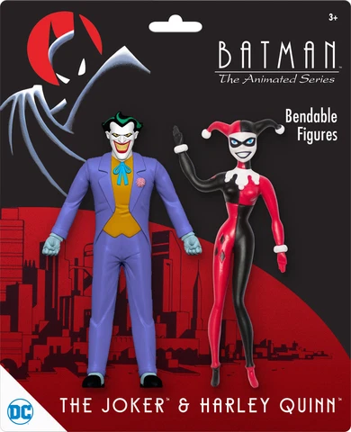 * BATMAN ANIMATED SERIES JOKER & HARLEY QUINN 5.5" NJ CROCE BENDABLE FIGURES * Cover