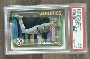 2024 Topps Big Apple Chrome Refractor Athletics Paul Blackburn #43 PSA 9 - Picture 1 of 2