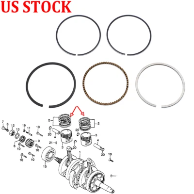 Standard Bore Piston Rings Kit For Honda 1982-1983 CM250C Rebel XL100S XR100R - Image 1 of 4